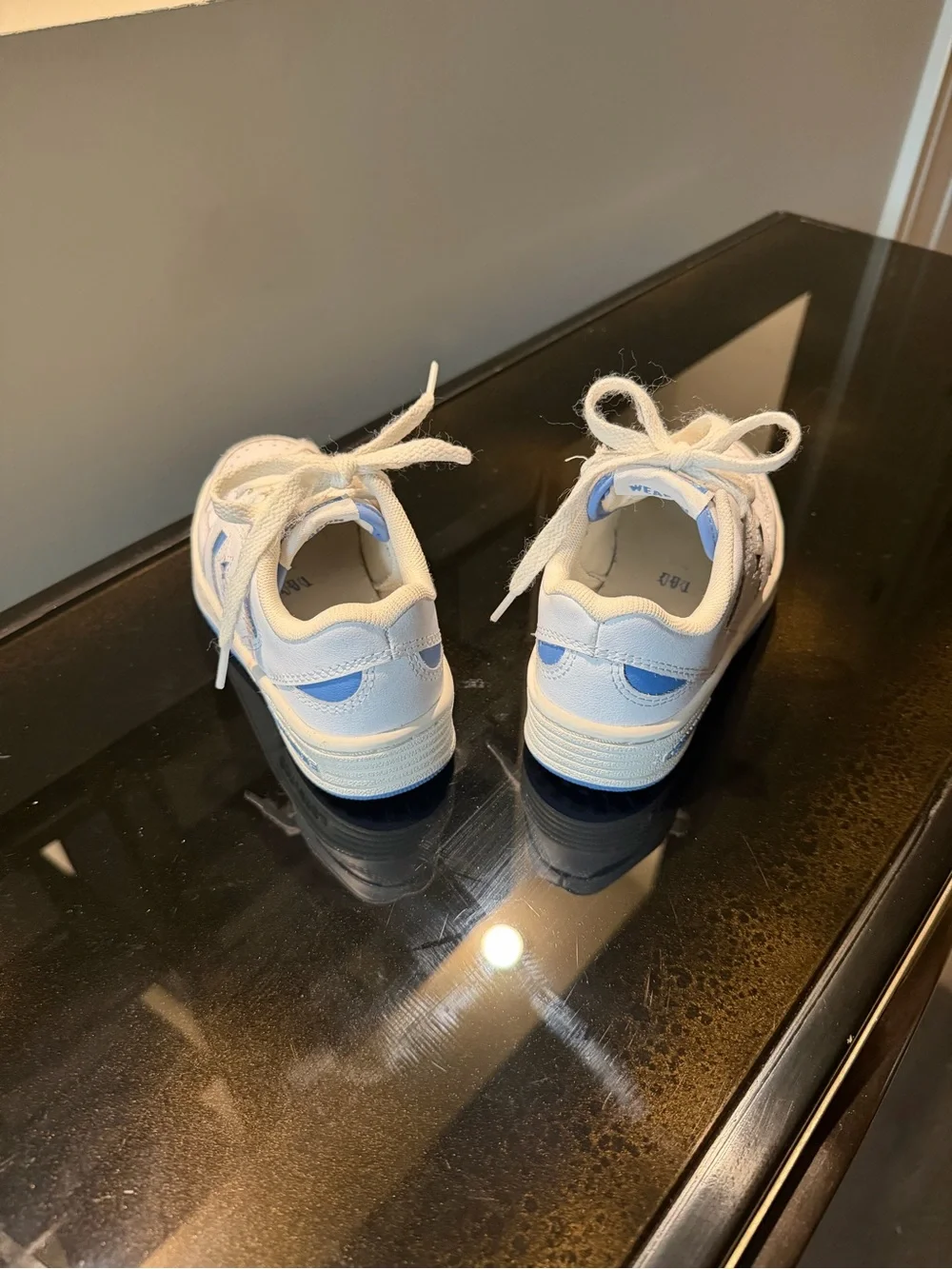 Converse Kids White with Light Blue Star Low-Top Sneakers